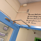 A Dr. Seuss quote is seen painted above a classroom door at a New York City public school on August 25, 2020.
